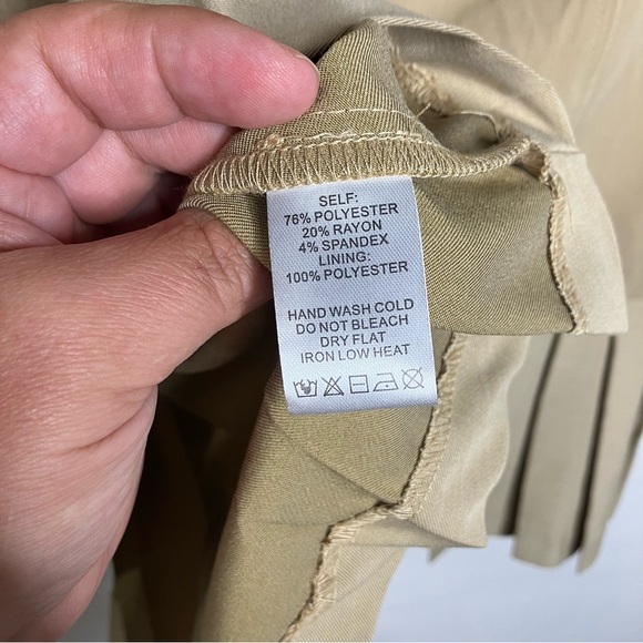 Anthropologie Maeve pleated strapless dress collegiate tan women’s size large - Picture 12 of 12